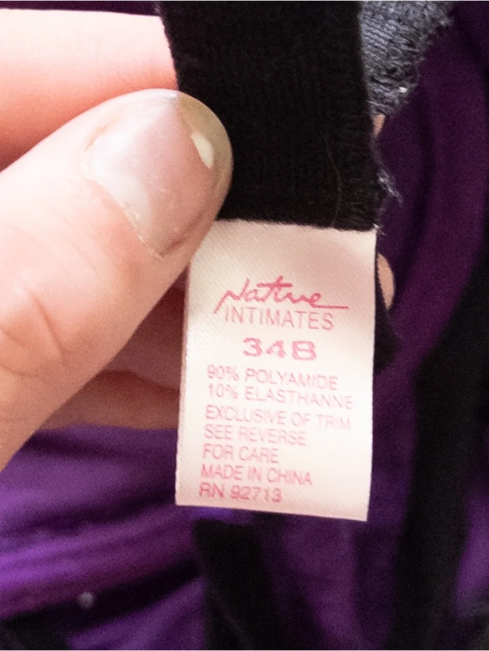 Native Intimates Purple & Black Lingerie Chemise Babydoll 34B Y2K